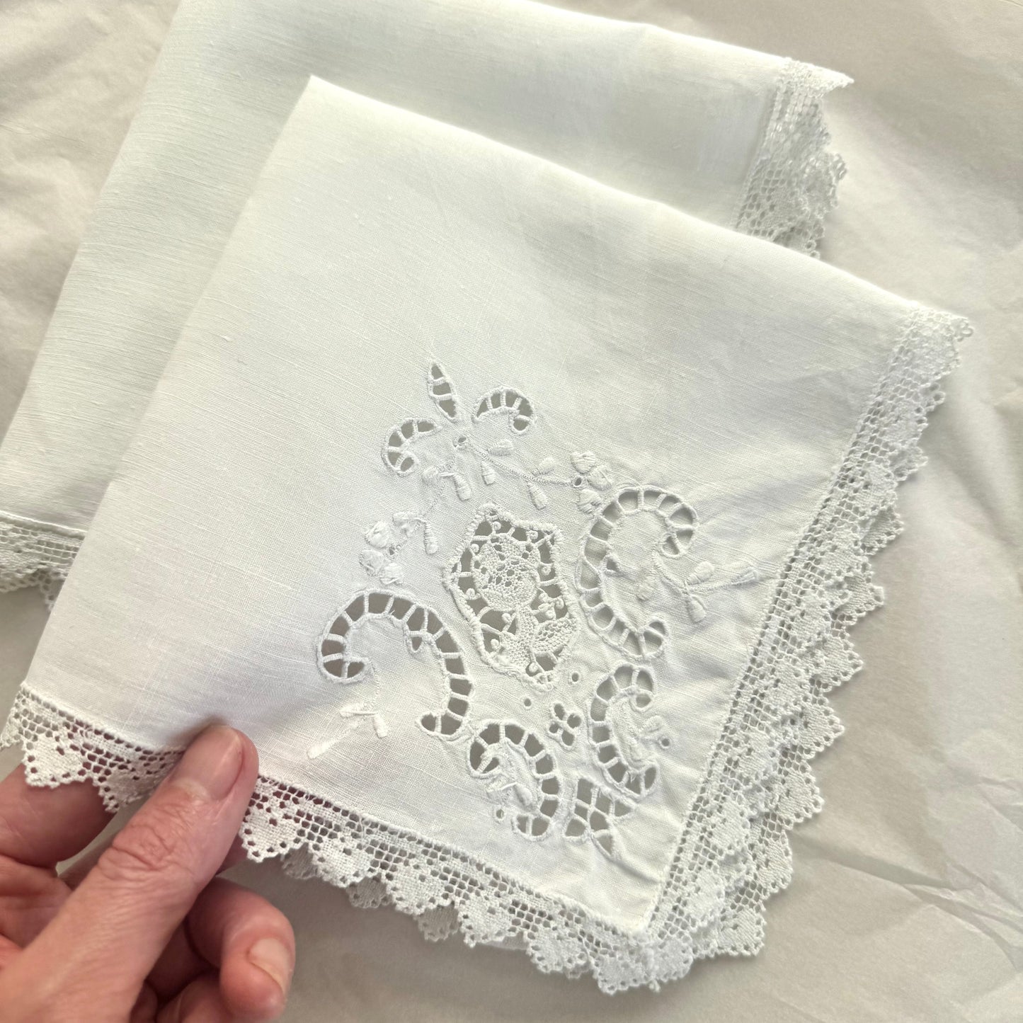 Custom Vintage Linen With Embroidered Words, Names or Intials