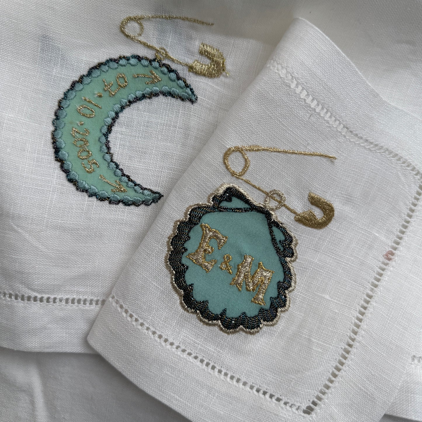 Pair of Customisable Embroidered Coasters