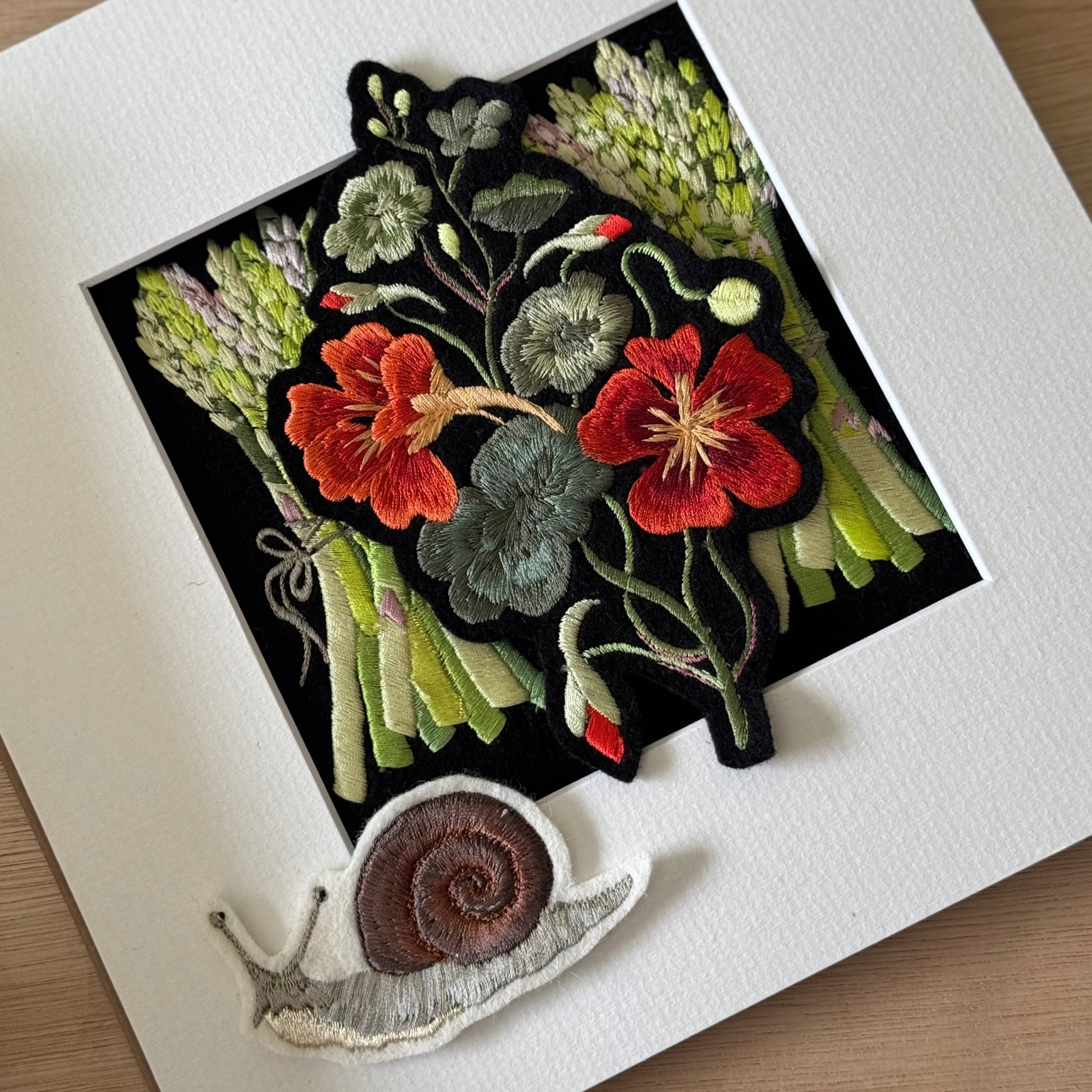 Nasturtium frame suggestion layered up with other patch designs