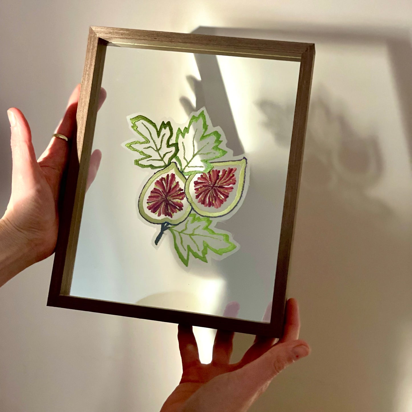 sheer silk figs presented in frame