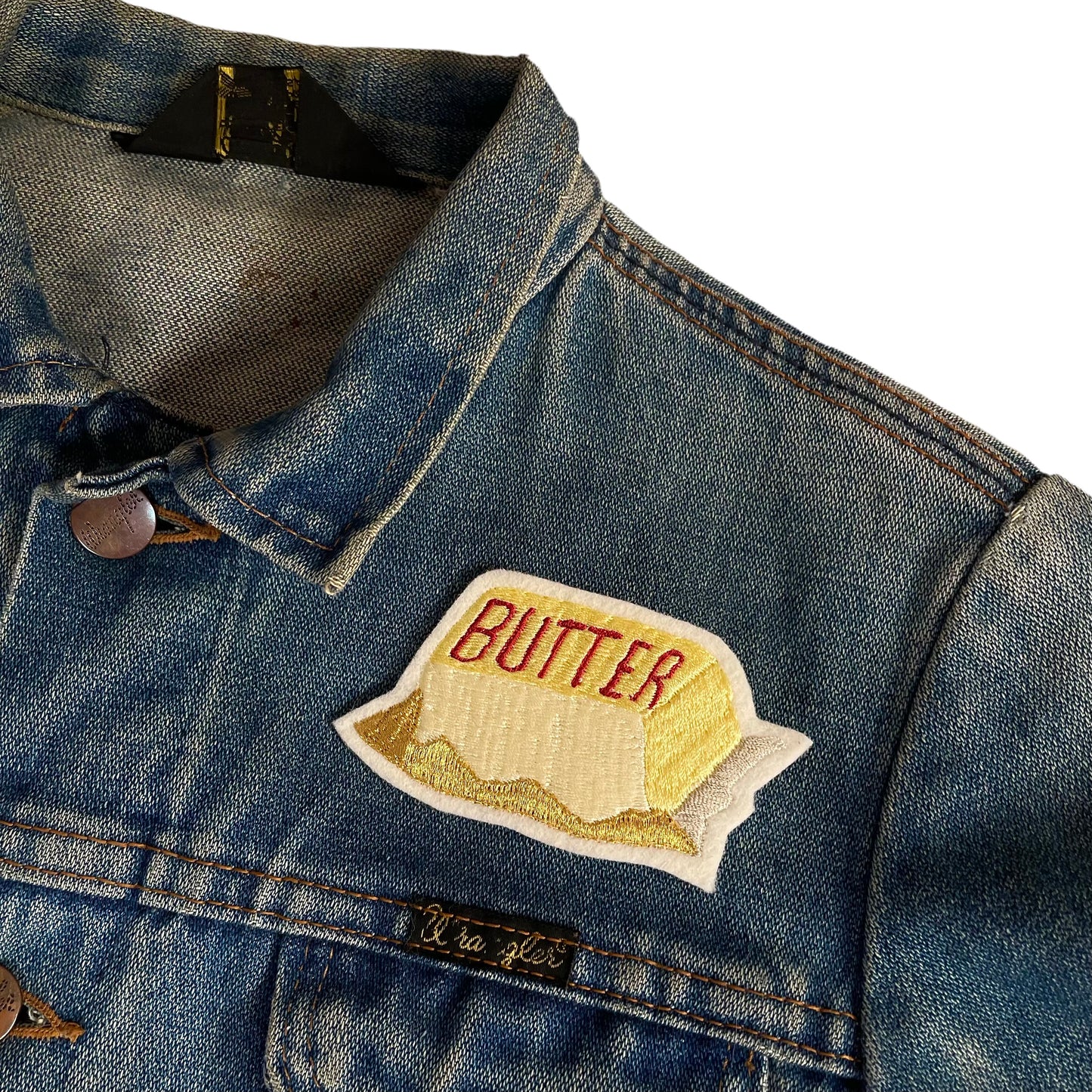 Butter patch on denim jacket 