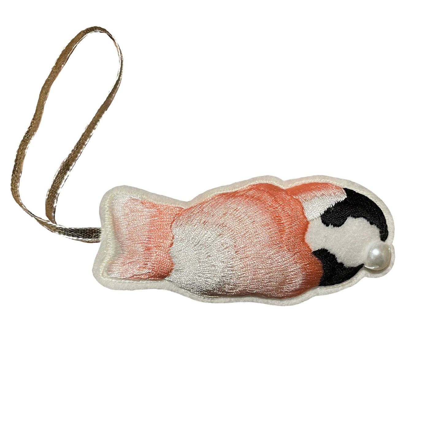 Embroidered crab claw on white background
