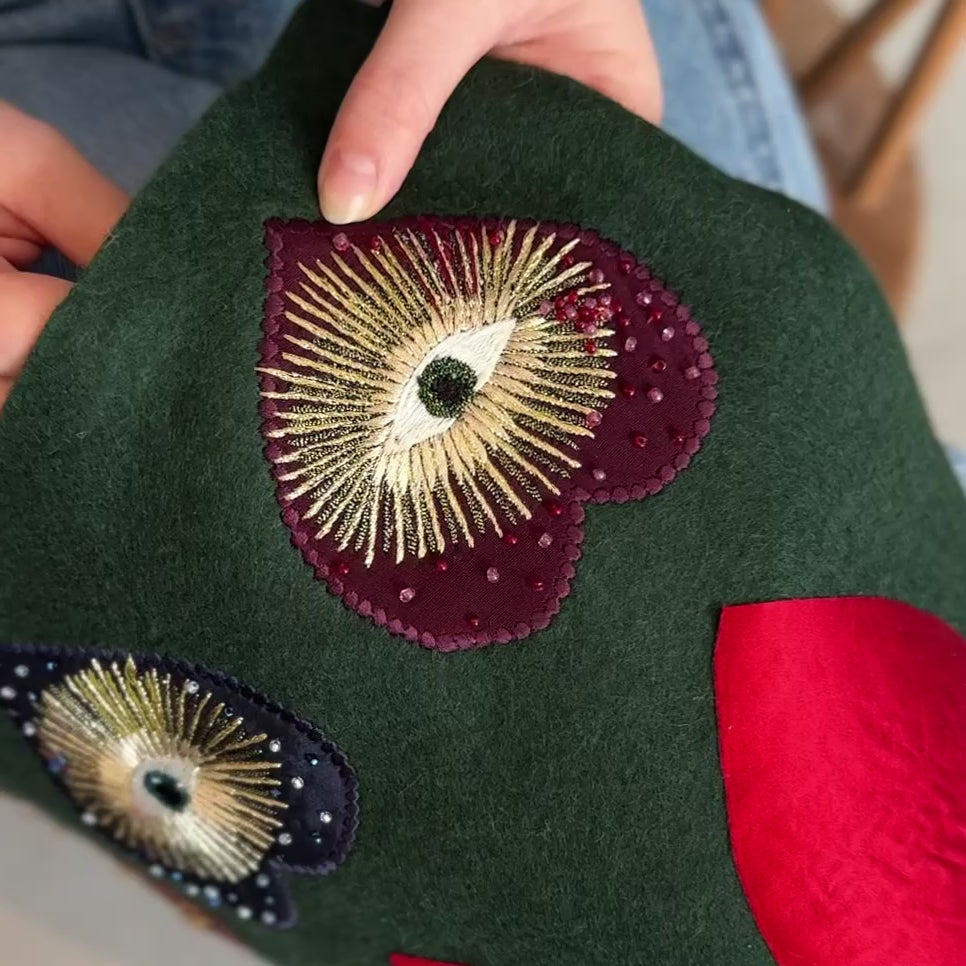 video of the patches being beaded.