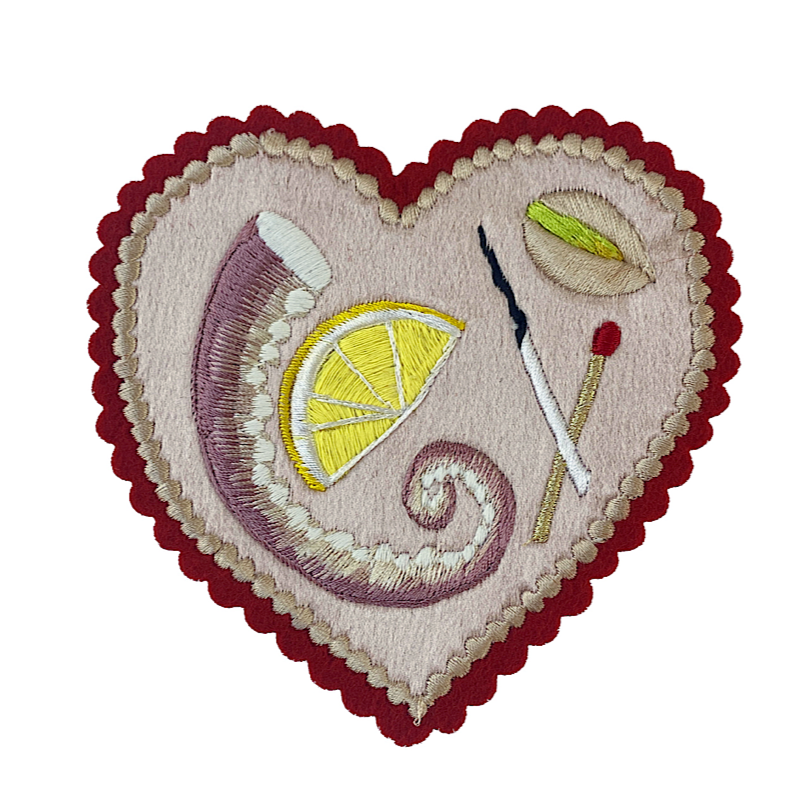 Minature Platter Embroidery on white background