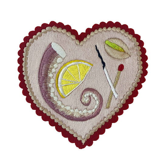 Minature Platter Embroidery on white background
