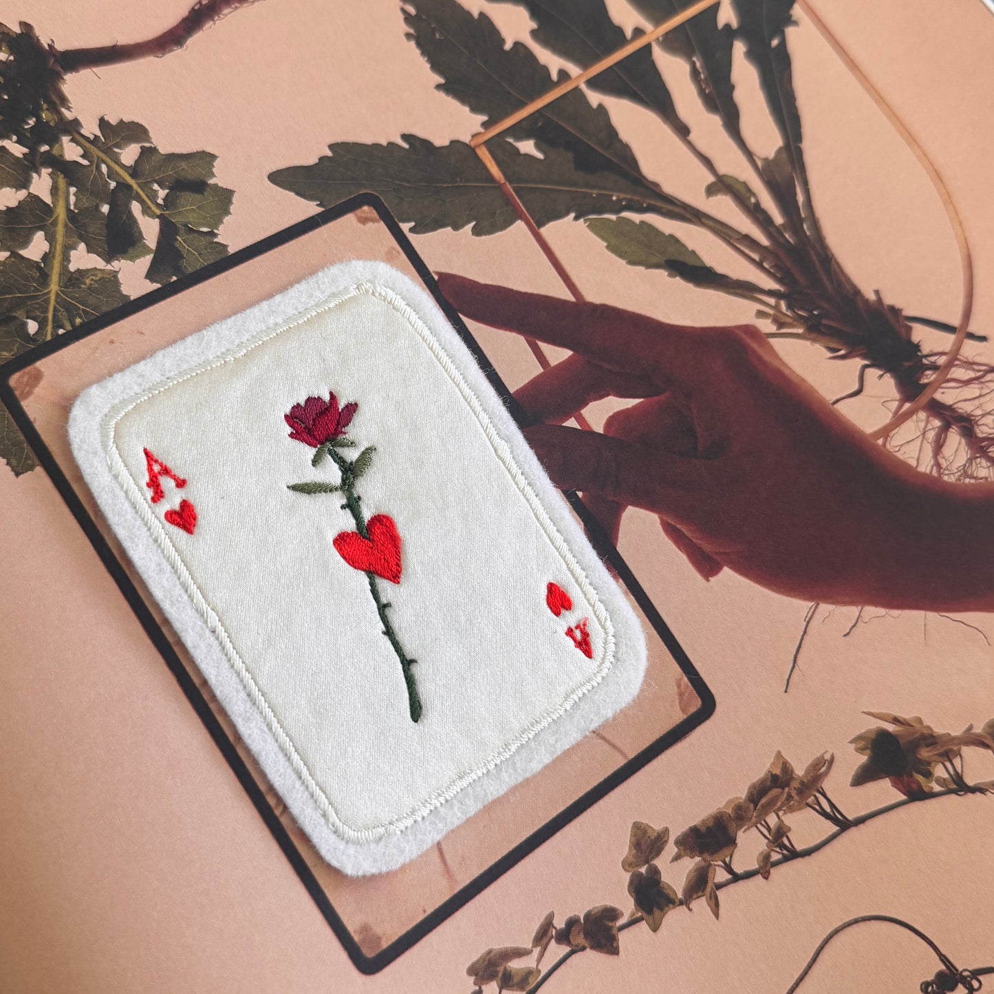Customisable Silk Playing Card Embroidered Patch