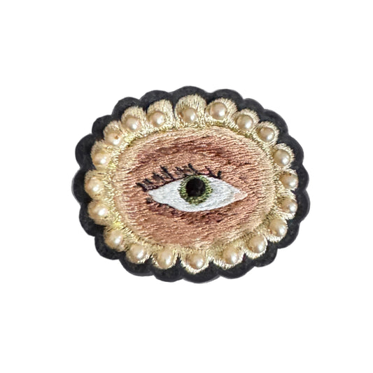 Lovers Eyes patch with pearls embroidered patch