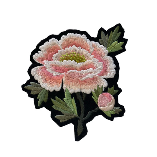 peony patch on white background