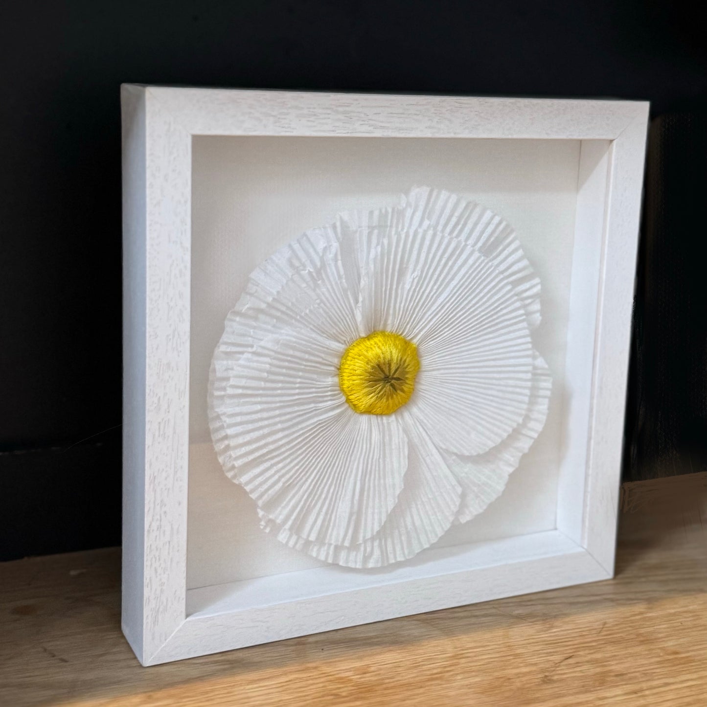 Pleated and Embroidered Large Poppy Flower.