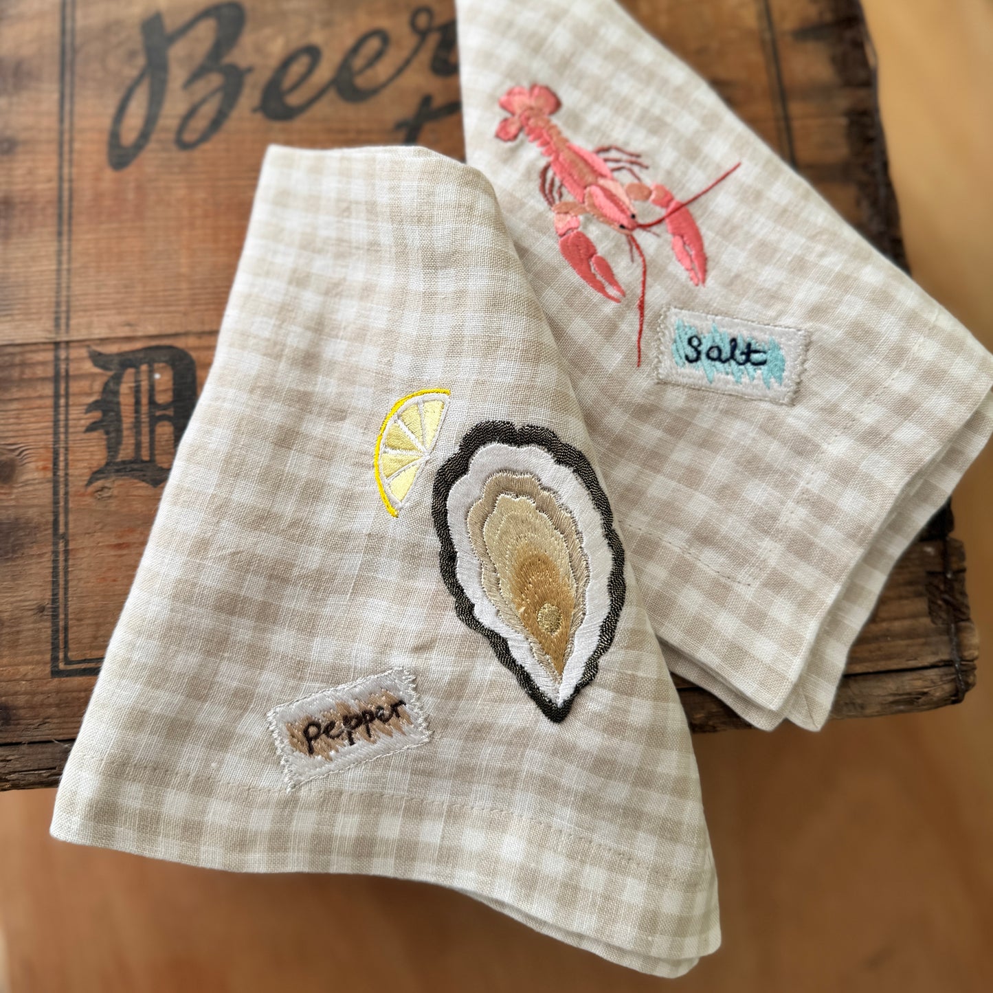 Coming Soon Handcrafted Linen Embroidered Napkins