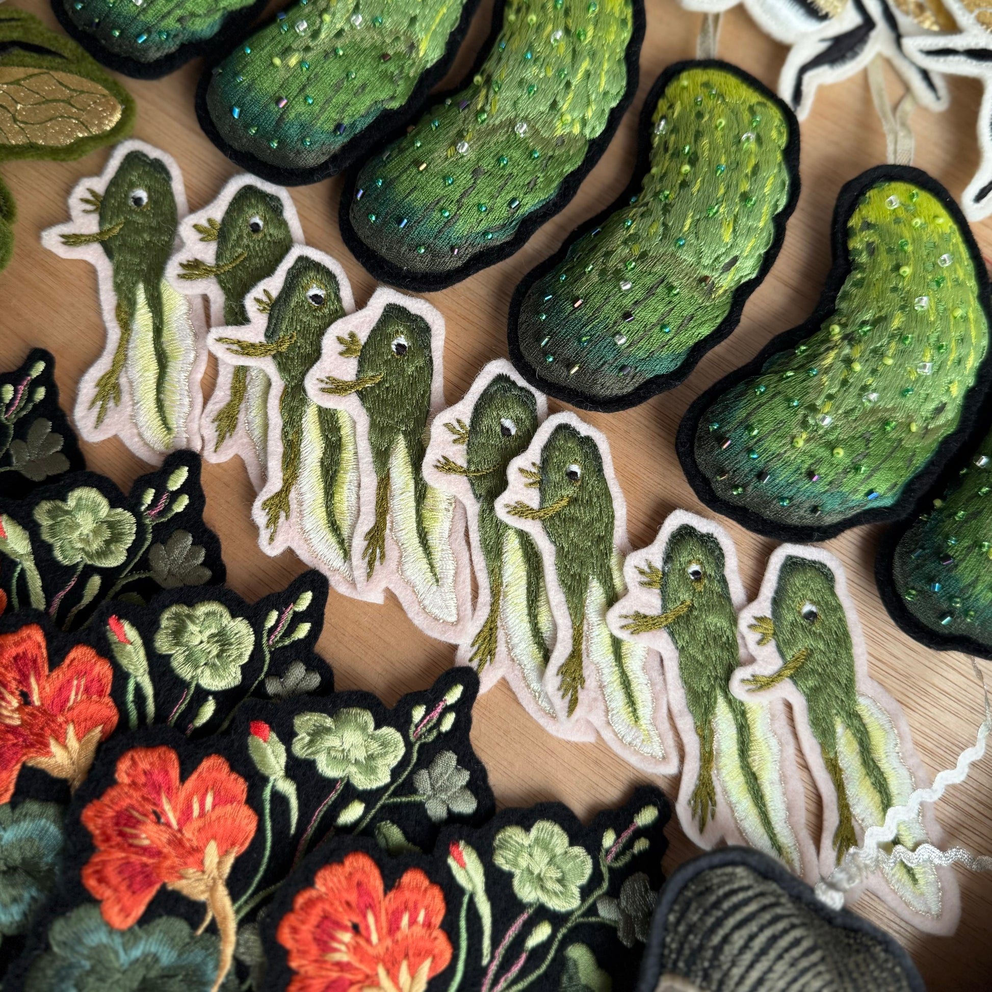 Pickle decoration featuring the froglet patch 