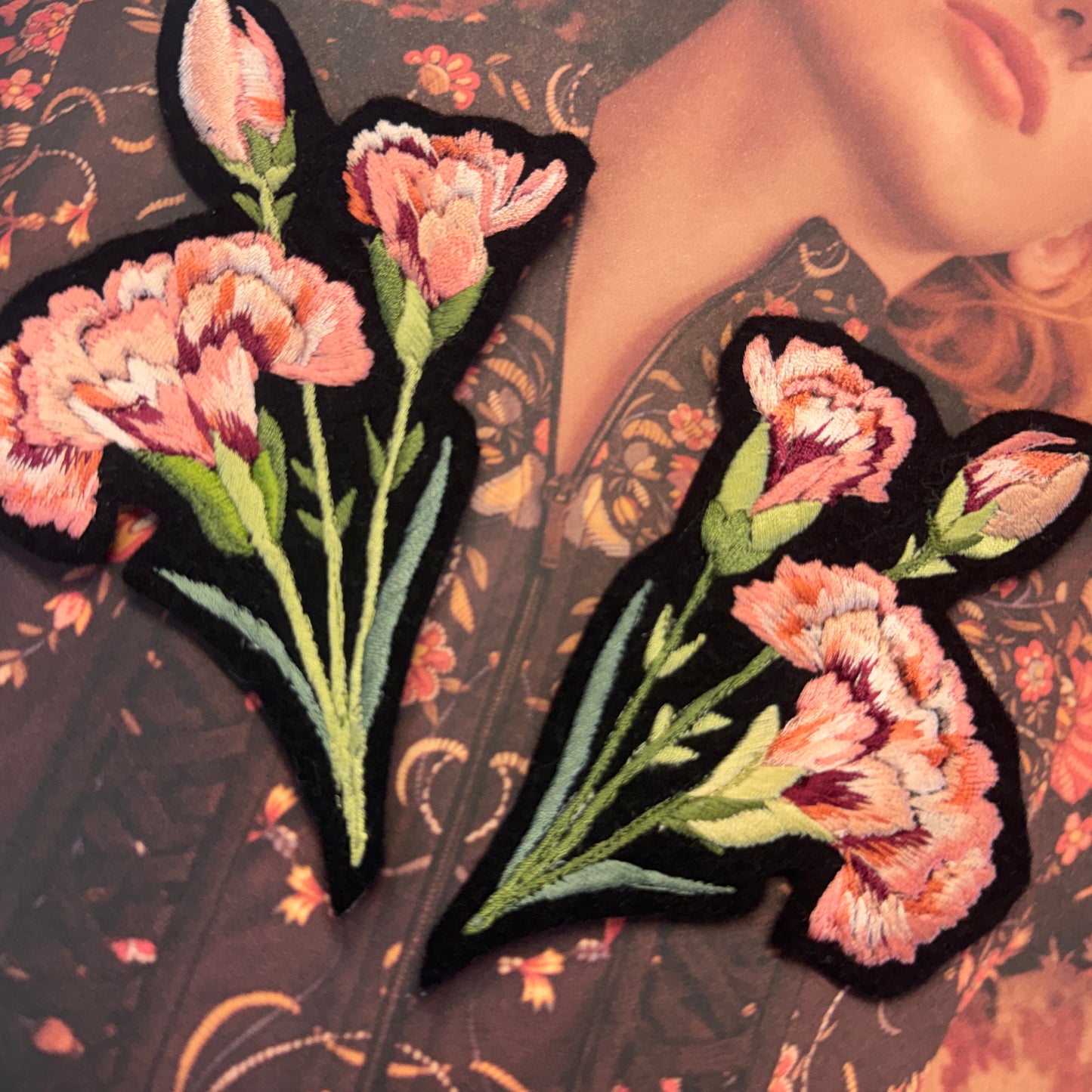 Carnation Embroidered Patch