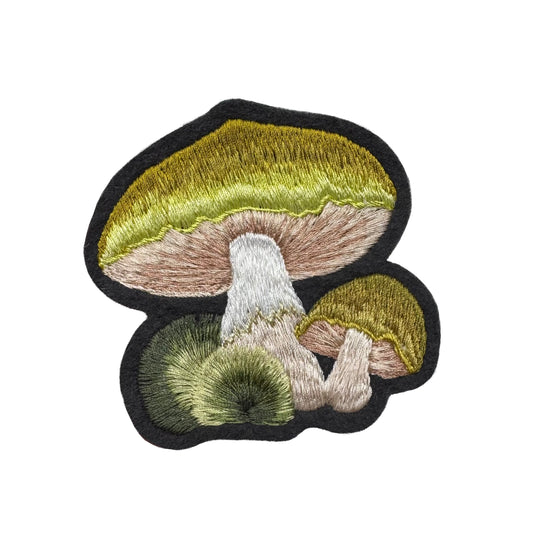 Lime Mushroom Embroidered Patch