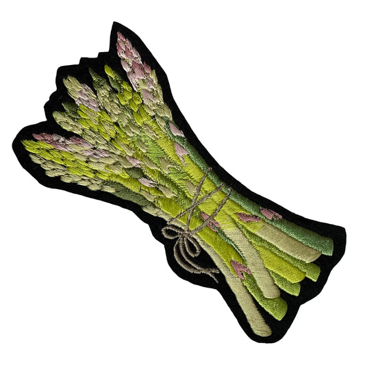 Asparagus patch on white background