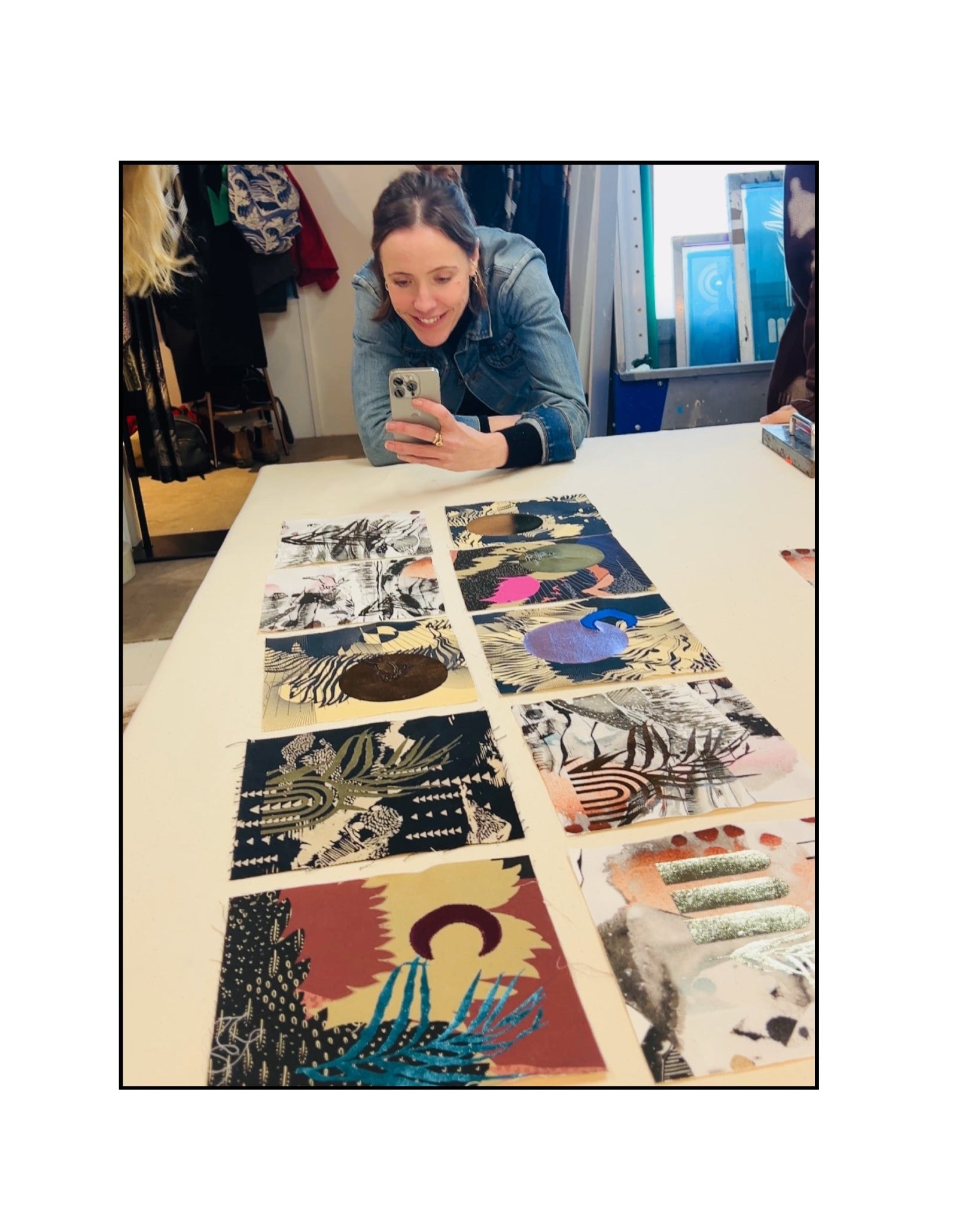 Ellie with workshop samples