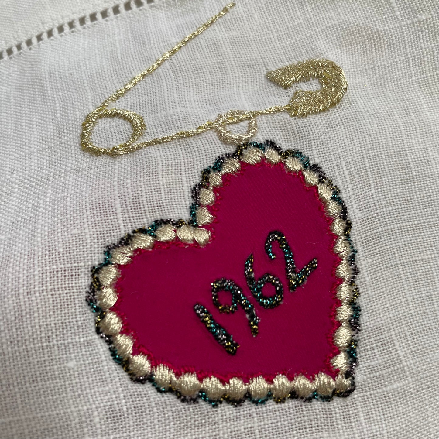 Heart & Pin Charm Artwork With Customised Date