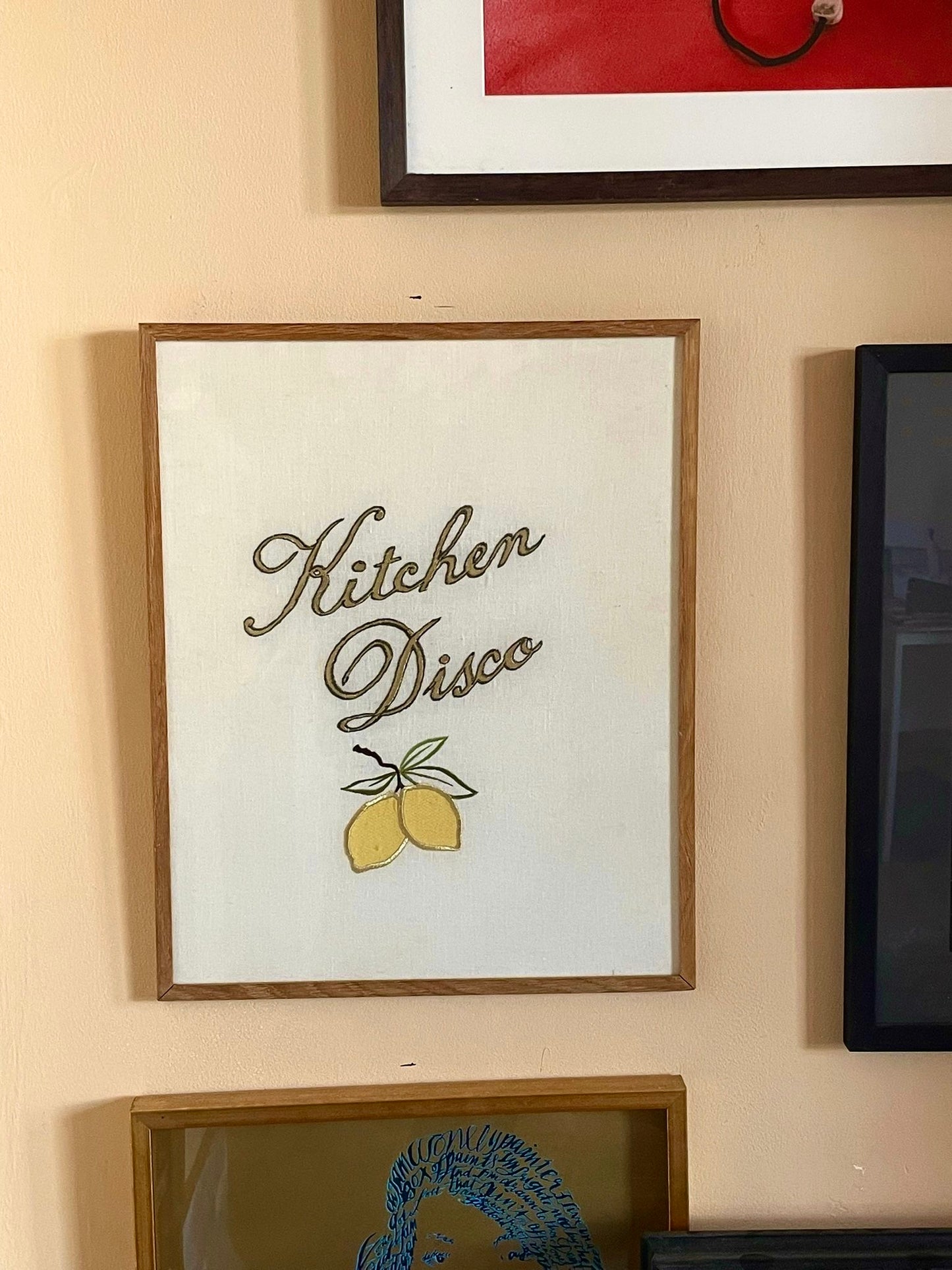 Disco Kitchen Embroidered Artwork