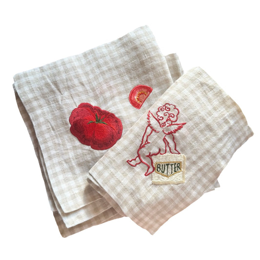 Handcrafted Linen Embroidered Napkins