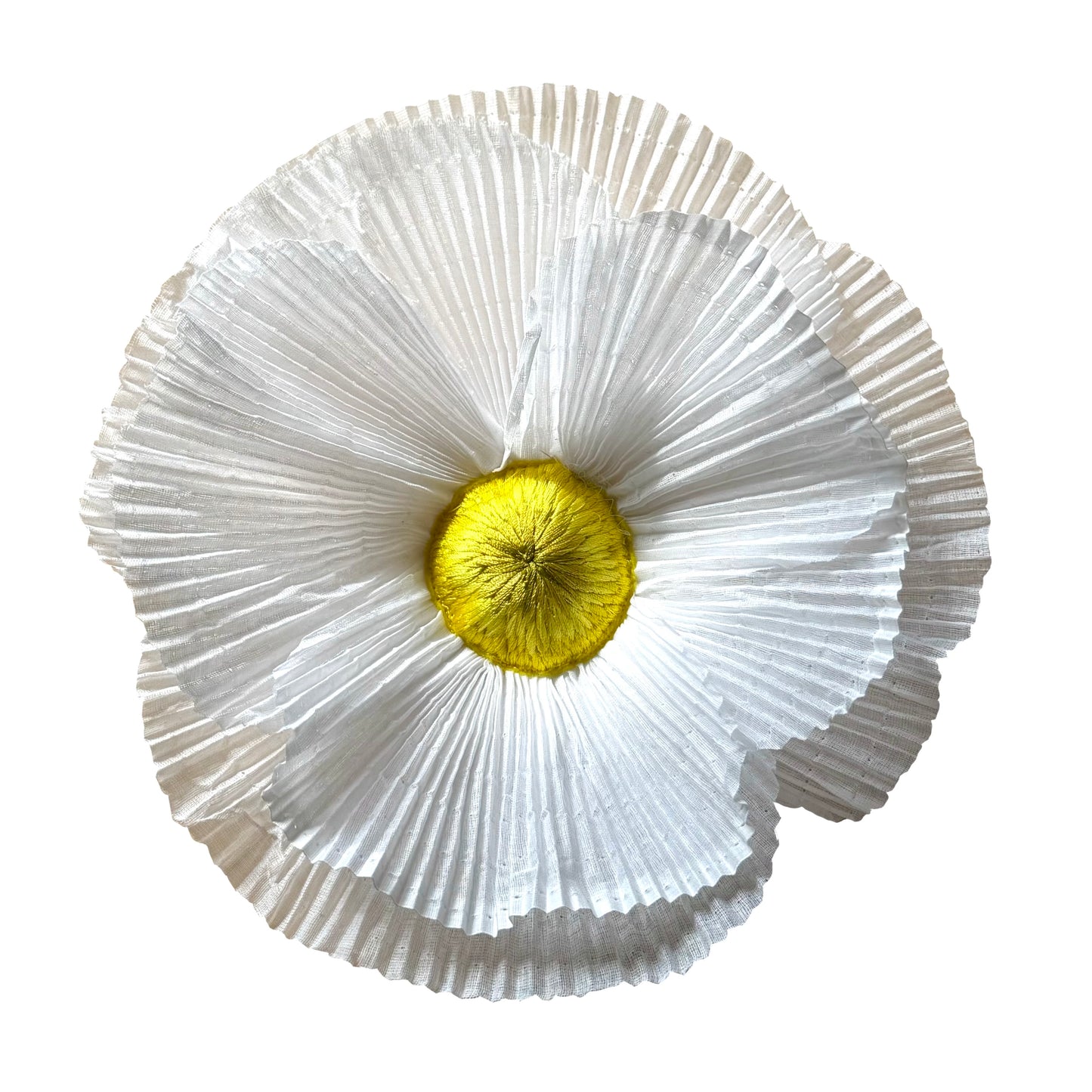 Pleated and Embroidered Large Poppy Flower.