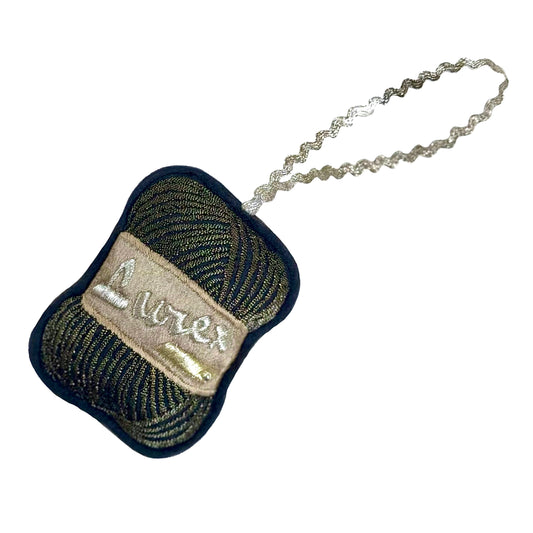 Embroidered Ball Of Lurex Wool Hanging Decoration