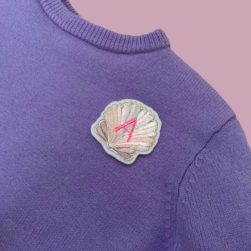 Peach Shell Embroidered Patch