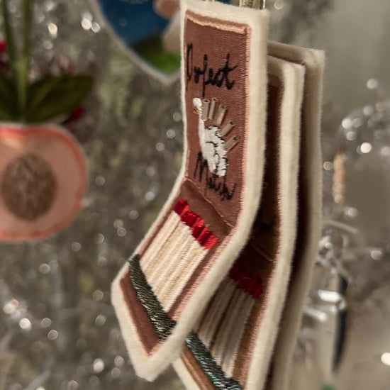perfect match matchbox decoration hanging from tree
