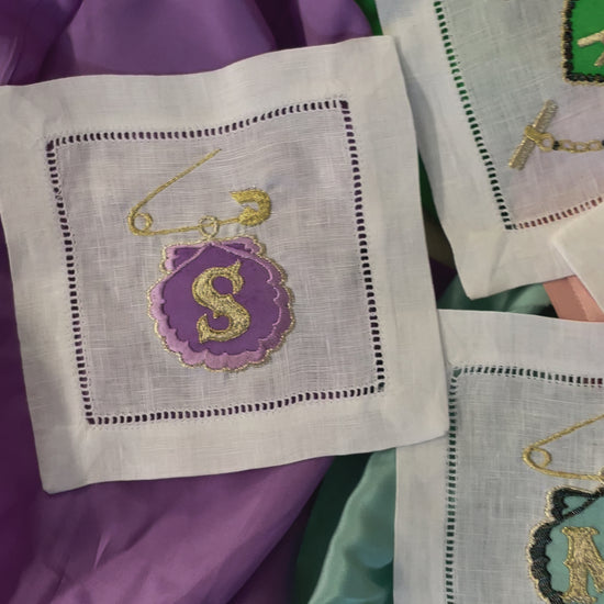 Video showing four embroidered artworks from the Love Token collection