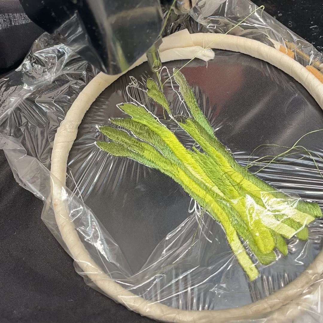 video of asparagus being embroidered