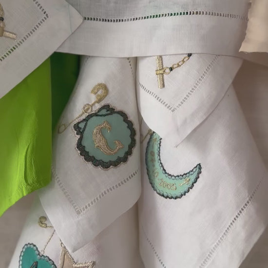 Video of previous custom orders showing some examples of the embroidered coaster designs