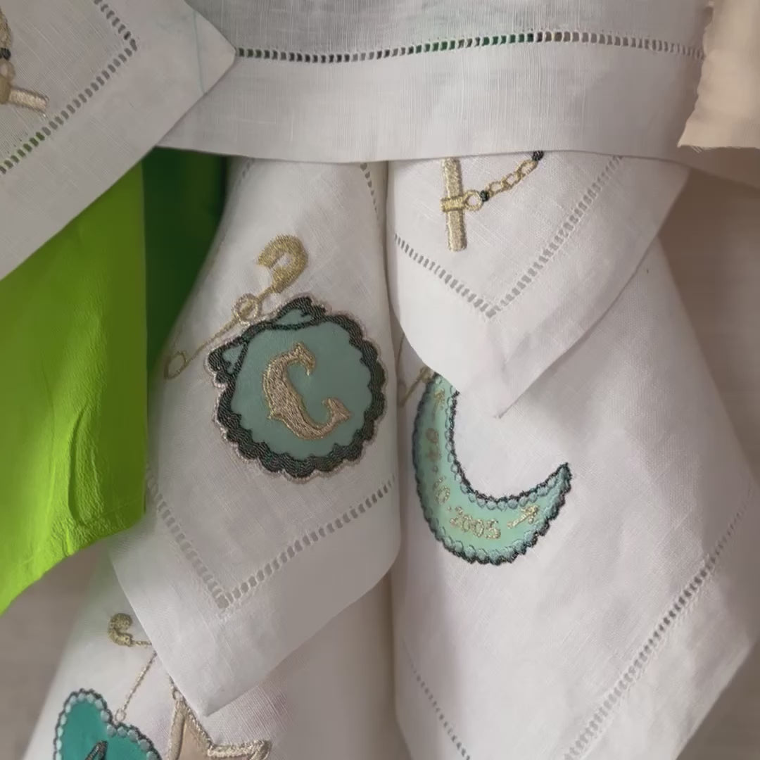 Video of previous custom orders showing some examples of the embroidered coaster designs