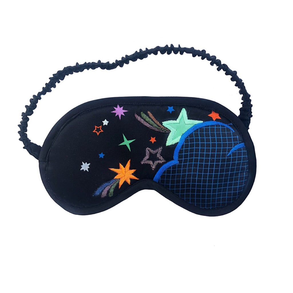 Disco nap eye mask on white background