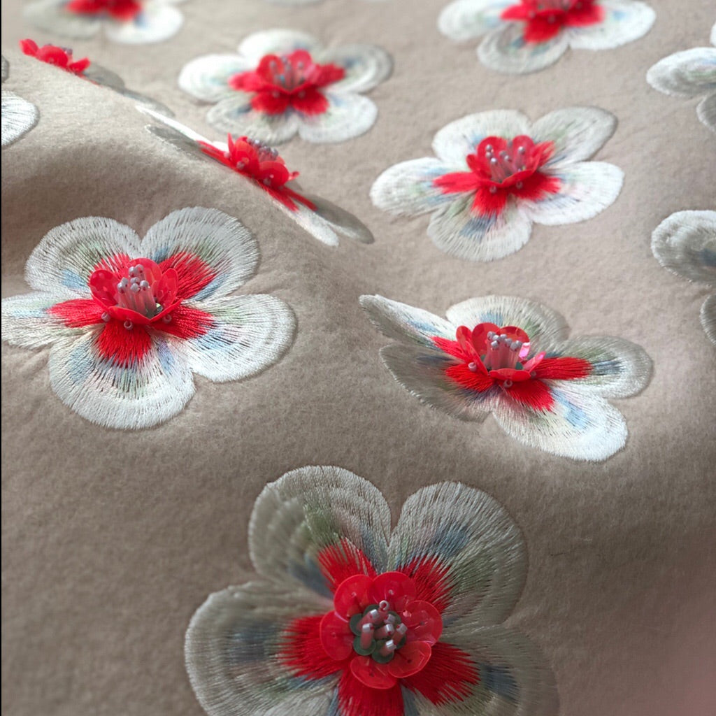 A collection of pre-cut embellished flower patchesh